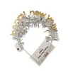 Nova Tiara de Ano Novo com Luzes, Tiara Decorativa, Tiara Dourada e Prateada de Feliz Ano Novo, 1 Peça