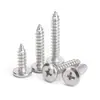 En stock tornillos autorroscantes de acero inoxidable 304 cabeza de cruz avellanada cabeza plana M2-M8 tornillos autorroscantes cabeza plana avellanada cabeza de cruz