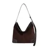 2026 Nova Bolsa de Ombro Único Suede Pelúcia Retrô Feminina Bolsa Tote de Grande Capacidade Bolsa de Axila de Couro Macio de Alta Qualidade para o Dia a Dia Cento