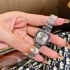 Dimini Timini Moda Reloj Cuadrado Pequeño Temperamento Reloj de Mujer Correa de Acero Aleado Reloj de Mujer Reloj de Cuarzo Simple para Mujer