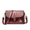 2026 Bolsa Feminina de Couro Patente de Uma Alça Bolsa Transversal de Designer Luxuoso Grande Capacidade Padrão Crocodilo Bolsa de Alta Qualidade