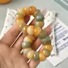 Pulseira Torcida à Mão Super Fofa de Mini Dente de Alho, Mangostão, Semente de Bodhi, Peça Pequena de Brinquedo, Placa de Mão para Ponta do Dedo