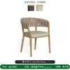 Mesa y Sillas de Teca para Exteriores Patio de Villa B&B Mesa de Comedor de Madera Maciza Jardín al Aire Libre Una Mesa Seis Sillas Combinación de Muebles de Madera Maciza