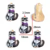Accesorios de Joyería de Aleación con Goteo de Aceite Colgante de Gatito Impreso Pulsera DIY Llavero Encanto Decorativo W692