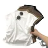 Camiseta Popular de Internet Estilo Puro Deseo Cuello Medio Manga Corta para Mujer Verano 2024 Nuevo Estilo Americano Retro Versátil que Reduce la Edad Top Estilo Occidental