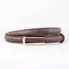 2026 Nuevo Estilo Básico Elegante Cinturón de Cuero con Hebilla Dorada Francesa, Cuero Genuino, Cinturón de Lujo Nicho para Mujer, En Stock