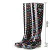 Botas de lluvia impermeables, antideslizantes y cálidas extra altas para mujer, con forro de polar, cubrebotas de goma y diseño de caña larga, adecuadas para adultos