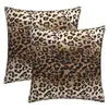 Fronhas de almofada com tema de Ação de Graças para comércio exterior transfronteiriço, estampadas digitalmente, removíveis para decoração de casa, capas de almofada com estampa de leopardo e florais