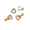 Banhado a cobre Micro-incrustado Zircon Connecting Hole Love Quatro folhas Anel duplo DIY Colar Acessórios de moda Pingente artesanal