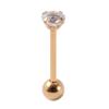 Acero Inoxidable Electrochapado Transfronterizo Diente Externo Lengua Uña 14g Zircón Uña de Lengua Multicolor Personalizado Perforación Bola de Acero Anillo de Lengua