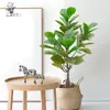 Amazon Planta Verde Artificial Ficus Lyrata Banyan Branco Árvore do Pão Planta Falsa Árvore Artificial Decoração de Chão Planta em Vaso