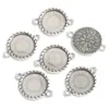 Accesorios para Joyería de Aleación DIY Piedra de Tiempo Colgante Doble Base Redonda Pulsera Llavero Base para Colgante C111