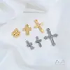 Aço Titânio Não Desbota Vintage Cruz e Trevo de Quatro Folhas Pingente Pulseira Colar Brinco DIY Feito à Mão Acessórios