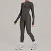 Macacão de yoga de malha outono e inverno transfronteiriço para mulheres, justo ao corpo, respirável e que realça os quadris, adequado para fitness e esportes, modelo 7802