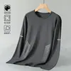 [Envío Rápido] Camiseta de Manga Larga para Hombre, Ropa Interior de Otoño para Hombre, Corte Holgado, Capa Base Elástica, Camiseta Estampada para Hombre