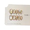 [Café Tingido com Champagne] Âmbar Manchadado Estilo Ins Unhas Vestíveis Feitas à Mão Curto Outono e Inverno Patches de Manicure Unhas Postiças