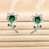 Pendientes de flor y vid de lujo ligero de alta gama con microincrustaciones de circonita para mujer, pendientes elegantes y con estilo, al por mayor