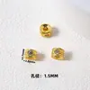 Acessórios de cristal DIY para pulseiras, contas espaçadoras douradas com areia, materiais para joias banhados a ouro cobre e acessórios de cordão feitos à mão