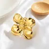 Anillos Florales Europeos y Americanos de Venta Caliente Transfronterizos, Modernos y Versátiles, Anillos Abiertos Ajustables Chapados en Oro para Mujer