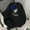 Sudadera Casual Talla Grande Estilo Hong Kong Otoño/Invierno 2026 para Hombre Estampada Cuello Redondo Holgada Versátil Manga Larga Camiseta Moderna Comercio Exterior