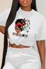 2023 sexy camiseta de mujer de manga corta moda impresa de manga corta independiente stand ins talla europea base cuello redondo