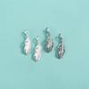 Colgante de Pluma de Plata de Ley S925 Pulsera de Cuerda Trenzada Hecha a Mano DIY Pulsera de Cristal Collar Colgante de Pluma Accesorios Estilo Coreano