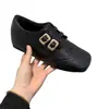 Zapatos Mary Jane de Cuero con Tacón Cuadrado y Doble Botonadura Estilo Británico Retro para Mujer Zapatos Otoño e Invierno 2025 con Forro de Algodón Añadido