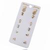 Brincos Pequenos Frescos Estilo Coreano com Diamante Conjunto de 6 Pares Brincos de Argola Moda de Alta Qualidade Acessórios de Orelha Mais Vendidos