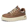 Zapatos de trabajo para hombre, zapatos de lona, suela gruesa, que aumentan la altura, zapatos casuales versátiles, de caña baja, antideslizantes, resistentes al desgaste, zapatillas deportivas retro para hombre
