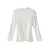 0 Poliéster Top Base de Cuello Semi Alto para Mujer Otoño Invierno Lana Seda Alta Elasticidad Adelgazante Capa Interior Top Cálido para Mujer Largo