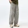 Calça Casual Tendência High Street Americana Masculina Primavera e Outono 2026 Nova Algodão Puro Solta Versátil Perna Reta Perna Larga Calça Scimitar