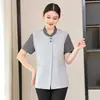 Uniformes de limpeza de verão de manga curta para casas de chá, restaurantes, hotéis e pousadas; trabalho de limpeza para pisos de hotel e áreas residenciais