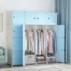 Armario Sencillo para Uso Doméstico, Almacenamiento de Ensamblaje para Dormitorio, Armario de Tela para Habitación de Alquiler, Gabinete Pequeño de Almacenamiento para Dormitorio, Diseño Minimalista Moderno Reforzado