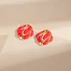 Pendientes de Estilo Transfronterizo Europeo y Americano, Diseño de Estilo Ins Francés, Pendientes de Acero Inoxidable Turquesa, Pendientes de Perlas de Alta Gama