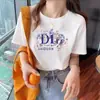 Transfronteiriço Aliexpress Nova Marca da Moda Manga Curta Moda Feminina Estilosa Jovem Modeladora Algodão Puro Algodão de Xinjiang Camiseta de Manga Curta