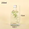 Botellas de Vidrio para Bebidas al por Mayor, Botellas para Té de Leche, Botellas Pequeñas de Vino, Botellas para Té Cold Brew, Botellas Cuadradas, Tapas de Madera, Botellas para Licores, Botellas de Vidrio