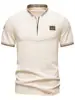 Camiseta Nueva de Verano 2025 para Hombre Cuello Alto Etiqueta Usaf Talla Grande Camiseta Cuello Henley Camiseta de Manga Corta para Hombre