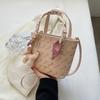 Bolso de Mano Sencillo y Elegante para Mujer 2024 Nueva Moda Estampado de un Solo Hombro Diseño de Nicho Cruzado Bolso Cubo Versátil