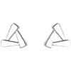 Pendientes Cuadrados de Plata S925 Cuadriláteros para Mujer Estilo Coreano Moda Simple Pequeños Frescos Geométricos Triángulo Hueco Joyería para Orejas