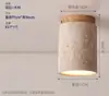 Lámpara de Pasillo Retro Amarilla de Travertino Espectro Completo Protección Ocular Estilo Japonés Wabi-sabi Lámpara para Dormitorio Estudio Accesorio de Iluminación Hierro