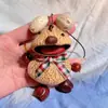 Encantador perrito peludo con la lengua fuera, llavero para bolso, colgante de dibujos animados natural, semillas de terapia de sonido curativas, popular en zonas escénicas, amuleto divertido y adorable