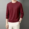 Moletom de retalhos com gola redonda e manga longa para transmissão ao vivo transfronteiriça para homens, novo de outono de 2025, cor sólida, camiseta básica casual versátil