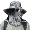 Máscara de Protección Solar Camuflada Sombrero de Pesca de Verano para Hombre para Cubrir la Cara Sombrero de Pescador Sombrero de Sol Anti-UV Sombrero de Sol para Exteriores