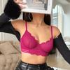 Encaje Completo Pecho Grande Ropa Interior Pequeña Sujetador de Acero Adelgazante Transpirable Ultrafino para Mujer Sujetador de Encaje Anticaída