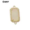 WT-C326 opcional multicolor piedra natural rectángulo circonita adornos conectores colgantes accesorios para joyería DIY