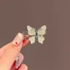 Elegante Pasador de Pelo de Mariposa de Cristal con Pedrería para Mujer, Pinza de Garra Pequeña para Flequillo, Pinza Superior para la Parte Trasera de la Cabeza, Pinza de Tiburón para Recoger la Mitad del Cabello