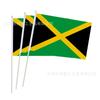 Bandera de Jamaica 14*21 20*28cm Bandera de mano para agitar de Jamaica para comprar más bandera de poliéster bandera colorida con asta