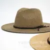Sombrero de ala ancha de alta calidad transfronterizo para hombre y mujer sombrero de jazz británico costura de color protección solar parasol sombrero de Panamá para viaje
