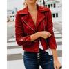 Chaqueta de Mujer Más Vendida en Aliexpress Wish Estilo Nuevo Otoño e Invierno con Múltiples Cremalleras Top Corto para Mujer