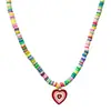 2023 Nuevo Color Colgante de Corazón Diseño de Nicho Collar de Color Contrastante para Mujer Cadena para Clavícula Dulce Fresca con Perlas Venta al por Mayor